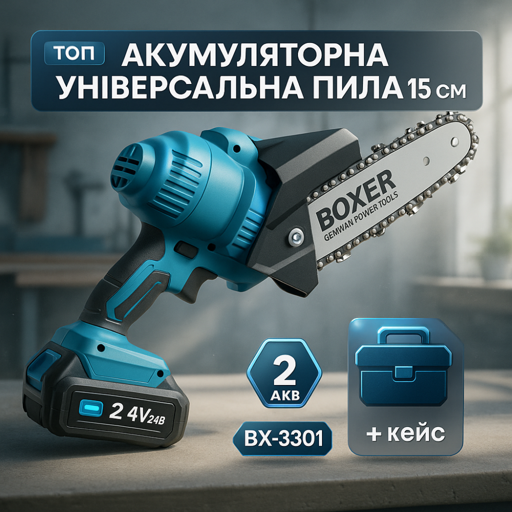 Пила ланцюгова електрична професійна, Акумуляторна пила в коробці, Міні-пила для різання FV-33 Львів - фото 11