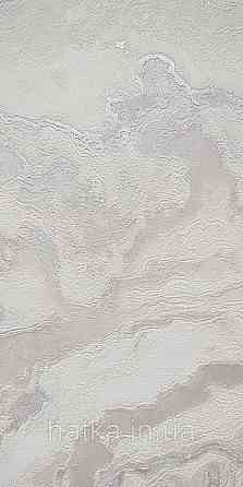 Шпалери вінілові на флізеліні AdaWall Roka 1.06х10 під камінь мармур білі молочні сріблясті 3д 23102-1 Київ