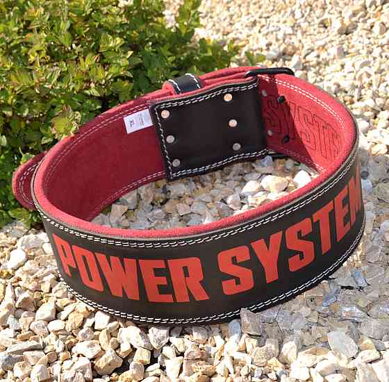 Пояс для важкої атлетики Power System PS-3830 Beast шкіряний Black/Red L Луцк