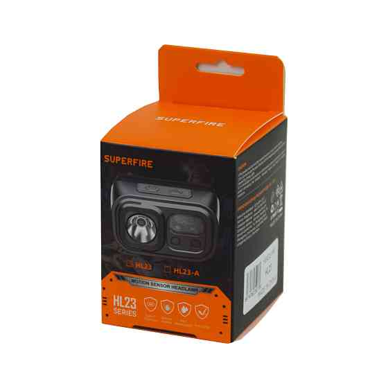 Налобний ліхтар SUPERFIRE HL75-A, що перезаряджається, з датчиком руху і потужністю 2 Вт Київ