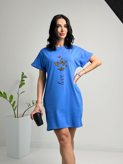 Літня сукня міні з принтом "Glide" оптом | Батал Джинс, 50-52 Київ - фото 1