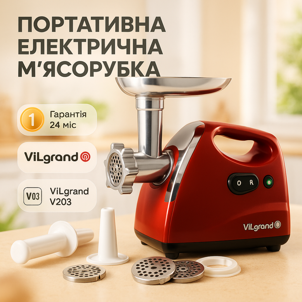 Электрическая мясорубка для быстрого измельчения ViLgrand, Электрические мясорубки кухонные IG-26 Львов - изображение 17