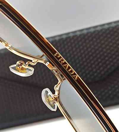 Брендовые мужские очки маска коричневый градиент в золотом металле. Киев