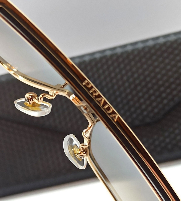 Брендовые мужские очки маска коричневый градиент в золотом металле. Киев - изображение 4