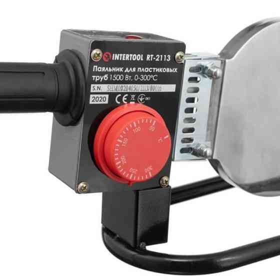 Паяльник для пластиковых труб, 1,5 кВт, 0-300°C, насадки 75, 90, 110 мм, металлический кейс INTERTOOL RT-2113 Киев
