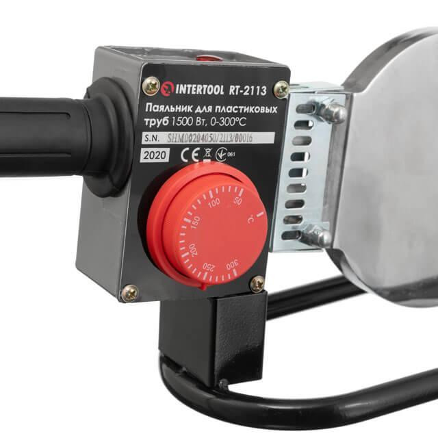 Паяльник для пластиковых труб, 1,5 кВт, 0-300°C, насадки 75, 90, 110 мм, металлический кейс INTERTOOL RT-2113 Киев - изображение 6