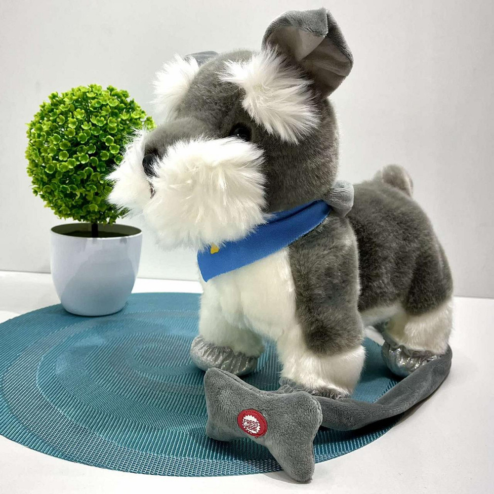 Собачка інтерактивна TK GROUP Кращий друг повідець з кнопкою озвучено українською мовою ходить танцює Сіра (C45368) Чернігів - фото 3