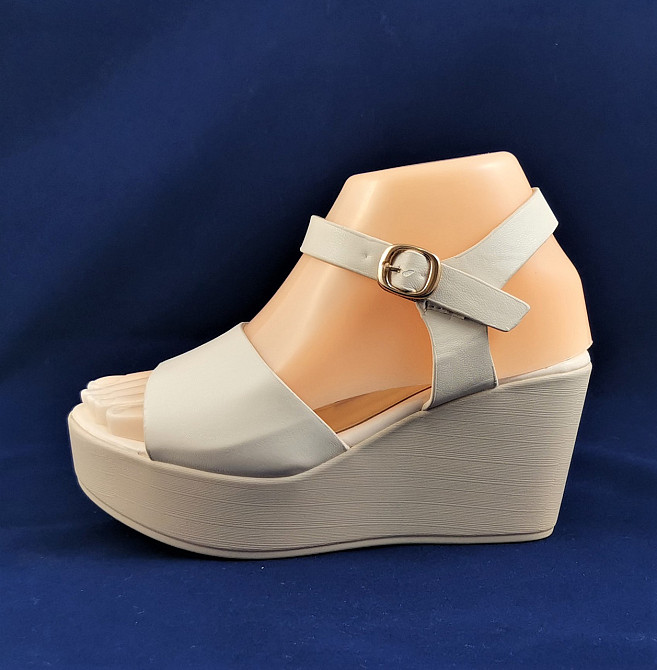 Жіночі Сандалії Босоніжки на Танкетці Платформа Бежеві Літні (розміри: 39) — 16 Дніпро - фото 2