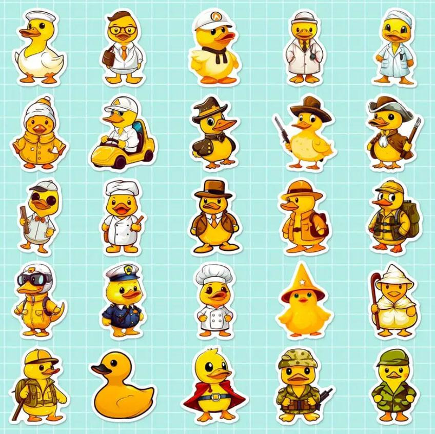 Набор 50 стикеров с желтыми утятами – милые наклейки для декора. Киев - изображение 4