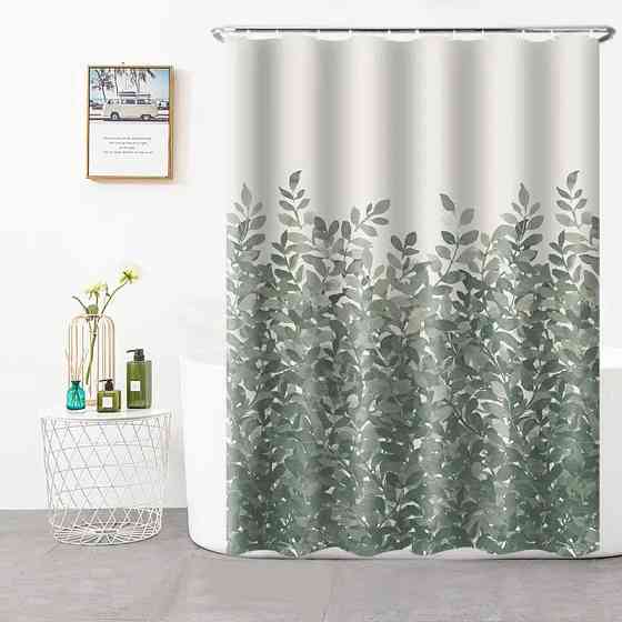 Шторка для ванны из полиэстера водонепроницаемая Bathlux 180x180 см с кольцами, занавеска для ванной комнаты Каменец-Подольский