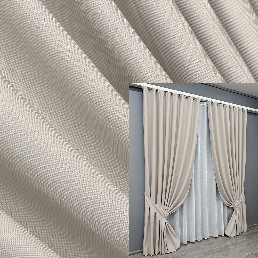 Комплект готових штор VR-Textil Рогожка TERRA LUXE № 1859ш Попелястий 150х290 см 2 шт (33-0864) Київ - фото 1