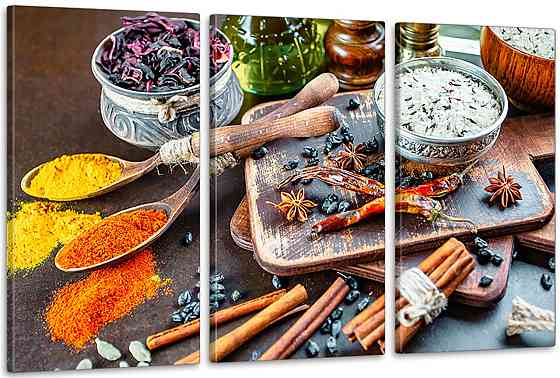 Модульная картина в гостиную / спальню  Смак приправ    ART-245_3A 70х130 см Киев