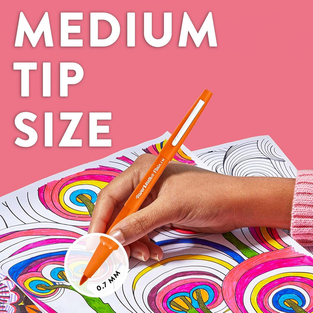 Ручка Paper Mate Flair 1.1 мм синяя набор 12 фетровая средняя Киев - изображение 10