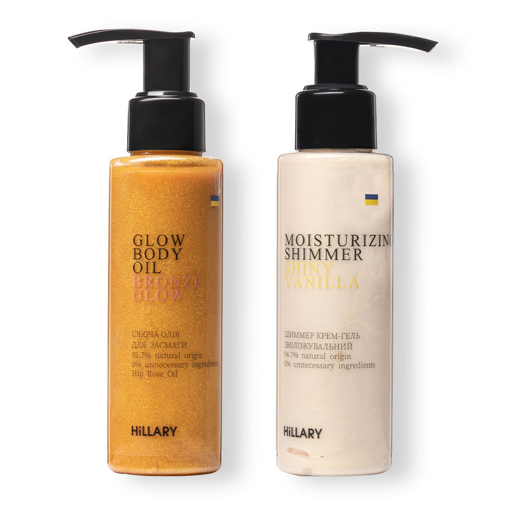 Сяюча олія для засмаги Сhic Bronze + Шиммер крем-гель зволожувальний Shiny Vanilla Київ - фото 1