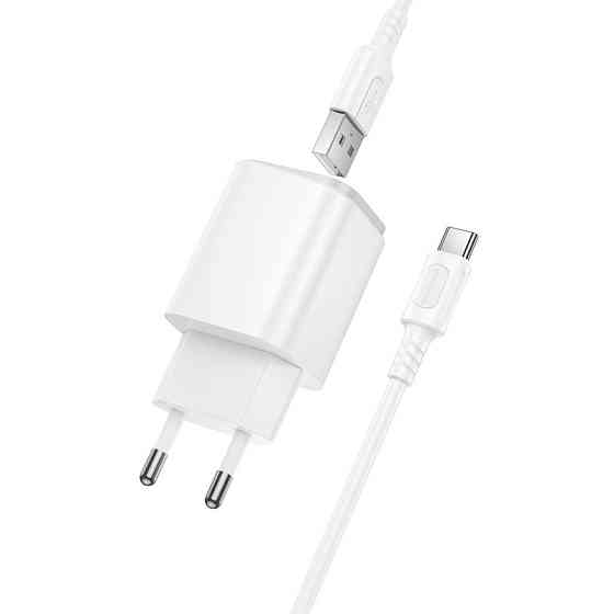 Мережевий зарядний пристрій з кабелем BOROFONE BAS82A Star single port QC3.0 charger set (Type-C) (EU) White Одеса