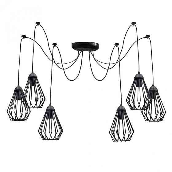 Подвесная люстра под старину паук черная 6 ламп Silvia NL 05371-6 Одесса
