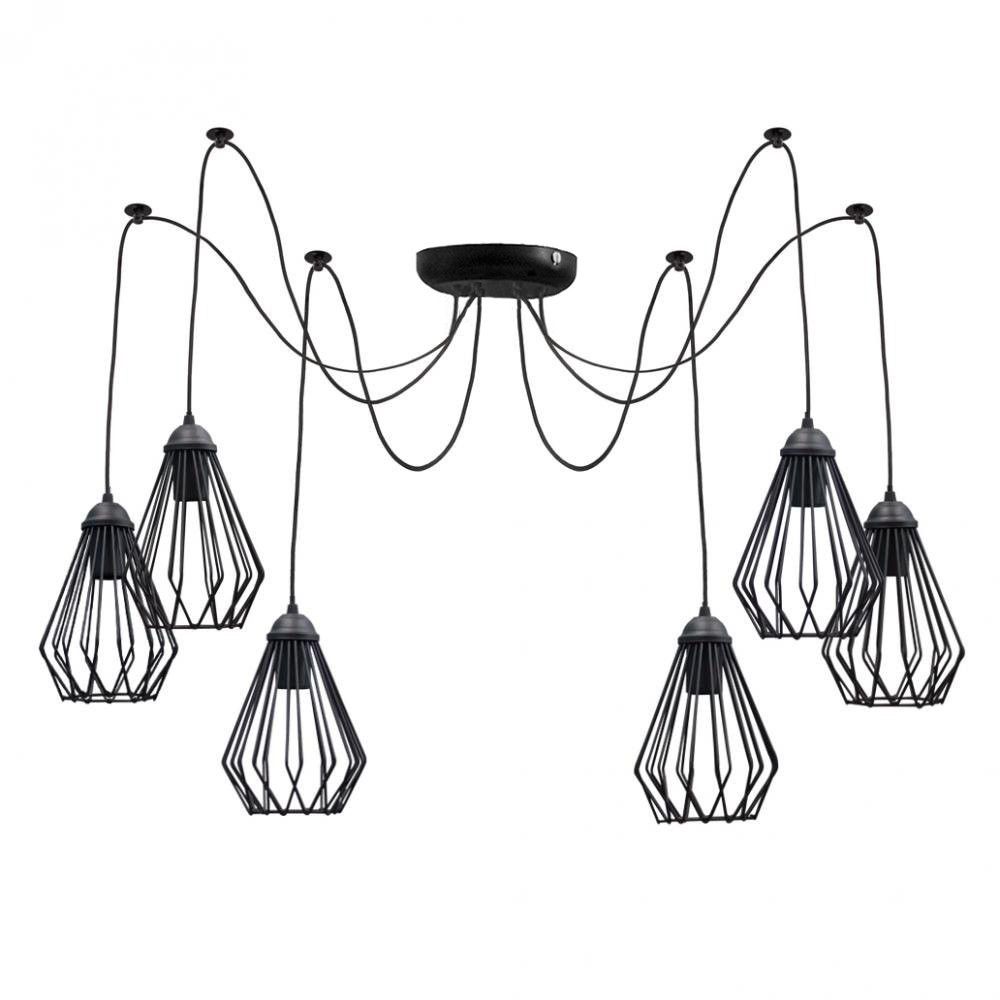 Подвесная люстра под старину паук черная 6 ламп Silvia NL 05371-6 Одесса - изображение 1