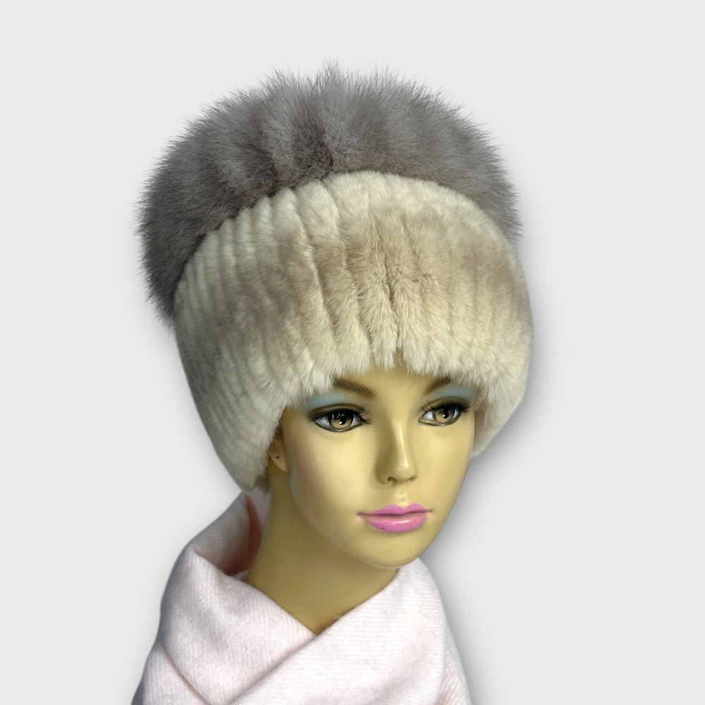 Шапка женская меховая Кубанка Медея Бежевый Харьков - изображение 2