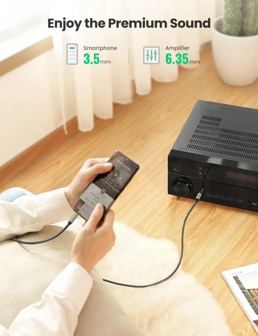 Аудиокабель UGREEN 3.5mm - 6.35mm, 2м, серый Киев - изображение 6