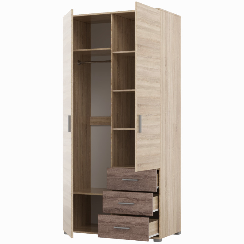 Шкаф прямой с ящиками Эверест Бриз ШП-4 сонома + трюфель (DTM-2297) Львов - изображение 2