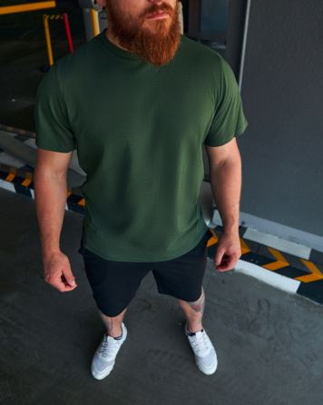 Чоловіча футболка базова Хакі S Харків