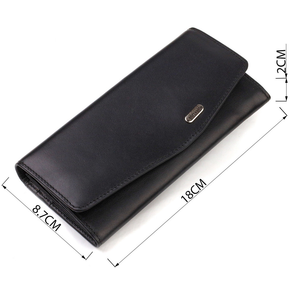 Шикарный женский кошелек с удобным функционалом кожаный CANPELLINI 21724 Черный Киев - изображение 3