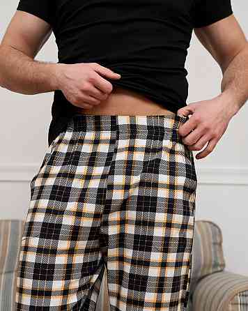 Чоловічі піжамні штани — чорно-жовта карта Tom John 2007Ш XXL Київ