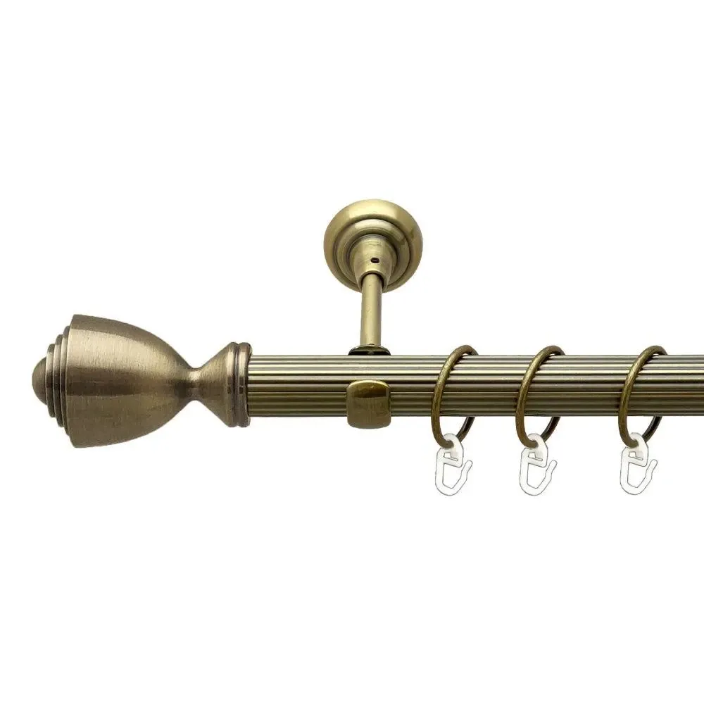 Карниз Orvit Палаціо металевий однорядний відкритий рифлена труба кільце металеве Антик 25 мм 200 см (00-00017630) Львів - фото 1