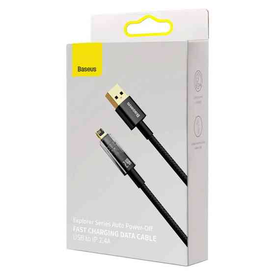 Кабель Baseus Explorer Series Auto Power-Off Fast Charging Data Cable USB to IP 2.4A 1m Black Київ
