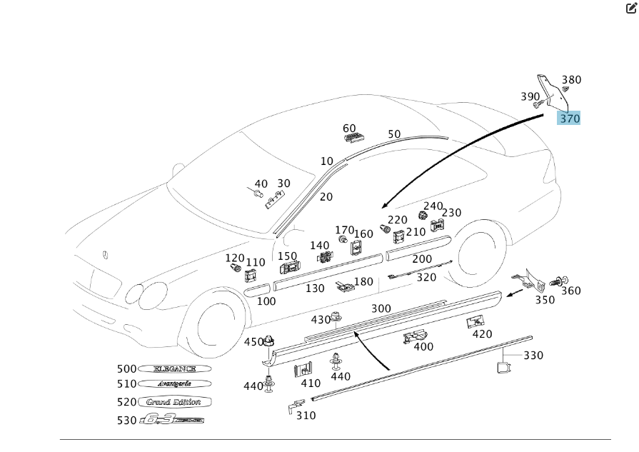 Mercedes-Benz  A2097280121 Хромована накладка лівих дверей CLK Coupe C209 CLK Cabriolet A209 Одеса - фото 2