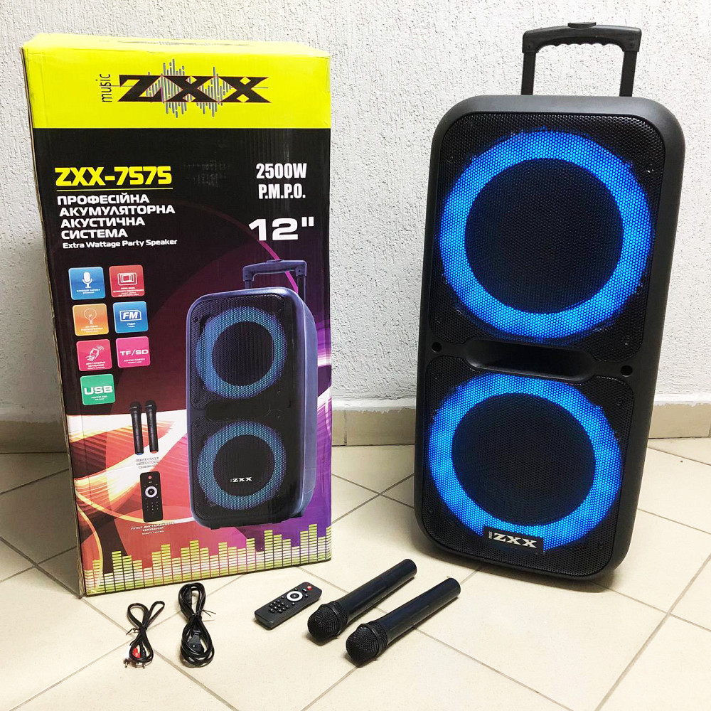 Колонка музыкальная чемодан с блютуз ZXX-7575, Переносная активная акустическая колонка FN-43 Львов - изображение 4