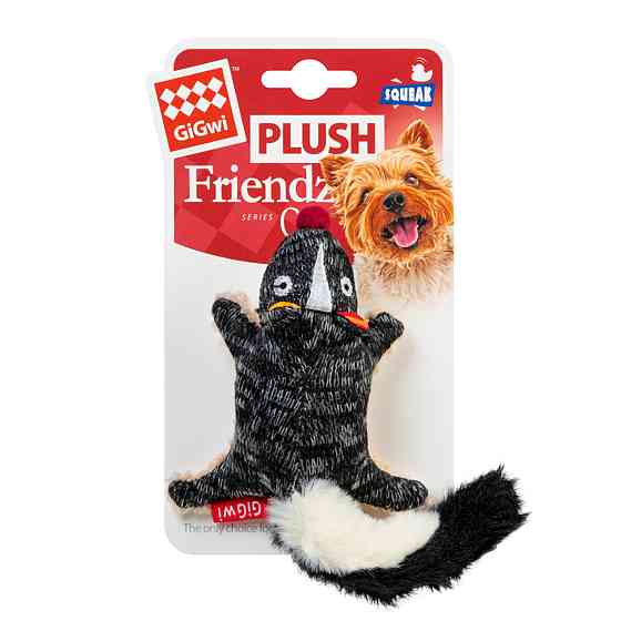 Игрушка для собак Скунс с пищалкой GiGwi Plush Friendz, текстиль, 9 см Киев