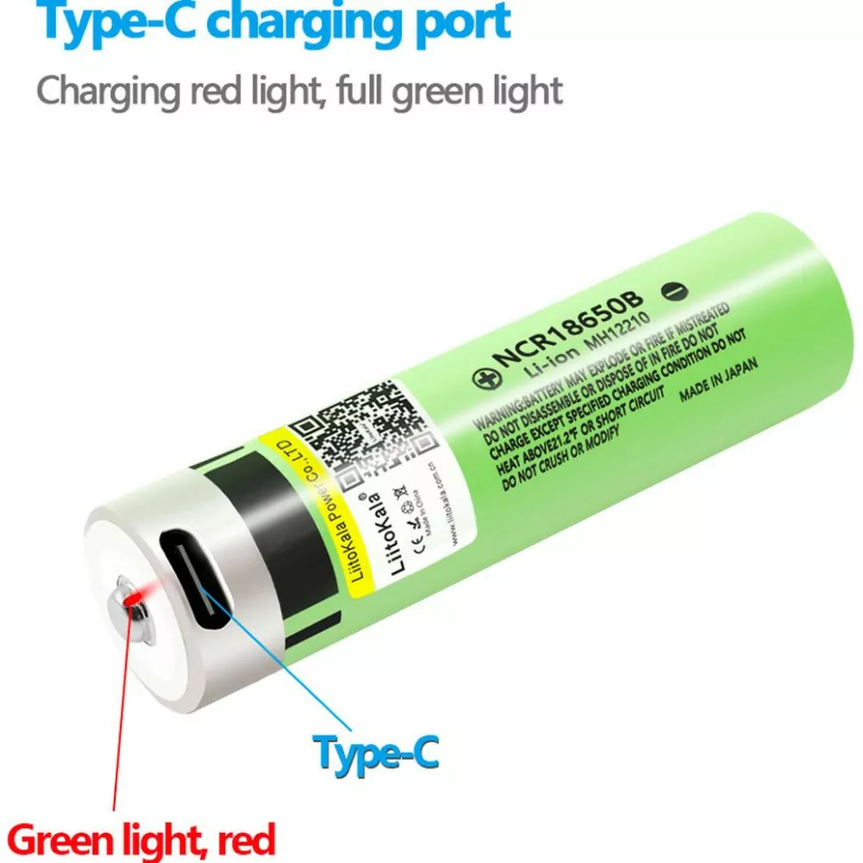 Акумулятор LiitoKala Lii-USB-34B 18650 3400mah із захистом (Зелений) Київ - фото 3