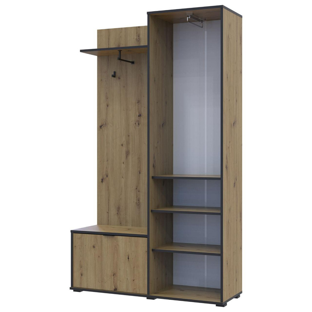 Прихожая с зеркалом Doros Дора 113,5х40х192 см Дуб артизан (DRS-011340) Львов - изображение 3