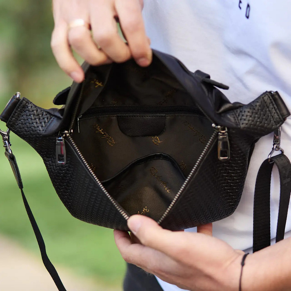 Чоловіча шкіряна бананка, шкіряна сумка бананка через плече, чоловіча шкіряна бананка на пояс NM Київ - фото 9