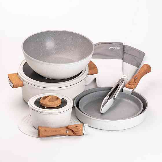 MGC Набір алюмінієвого посуду MGC з антипригарним покриттям 11 предметів білий HP-4-405 Київ