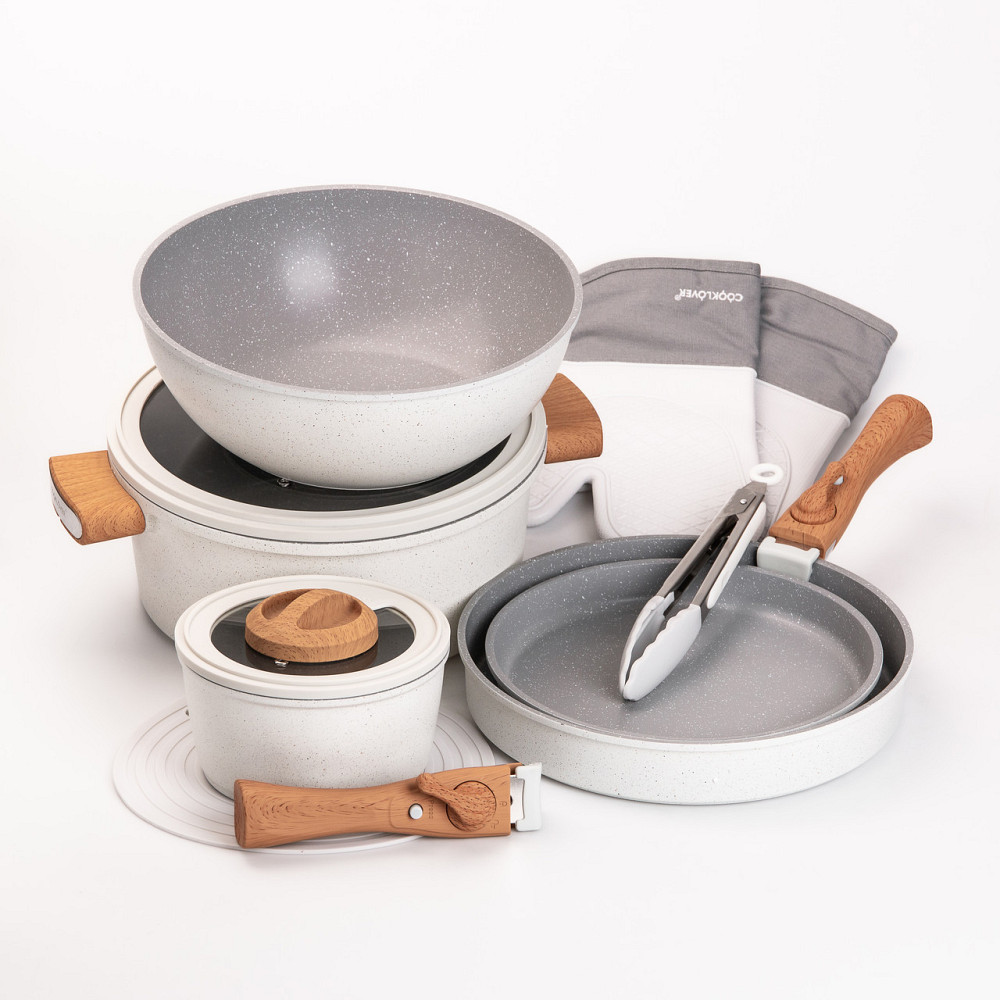 MGC Набір алюмінієвого посуду MGC з антипригарним покриттям 11 предметів білий HP-4-405 Київ - фото 2