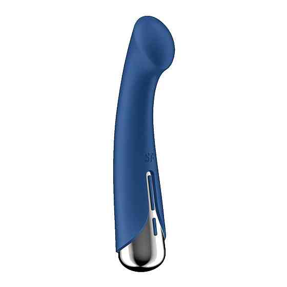 Вібратор з ротацією Satisfyer Spinning G-Spot 1 Blue, плоский майданчик для стимуляції точки G Sex Aura Київ