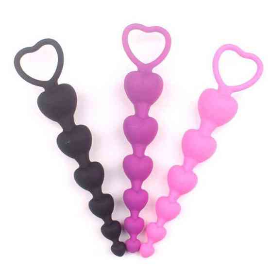 Силіконова анальна пробка "Гарбуз" - 18,5*1-3,5 см - Чорний - Анальні іграшки Вінниця