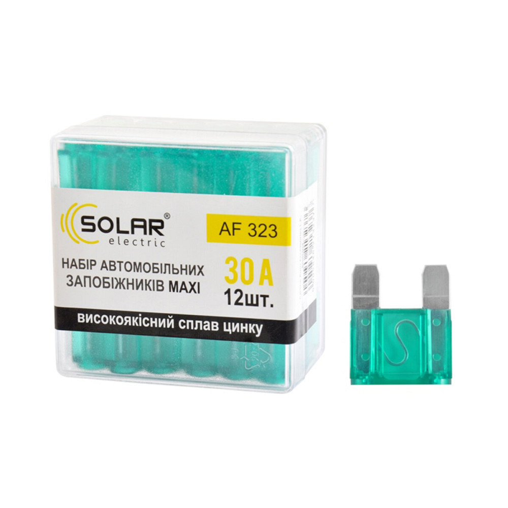 Набір запобіжників Solar "максі", цинковий сплав 30А, 12шт Київ - фото 1