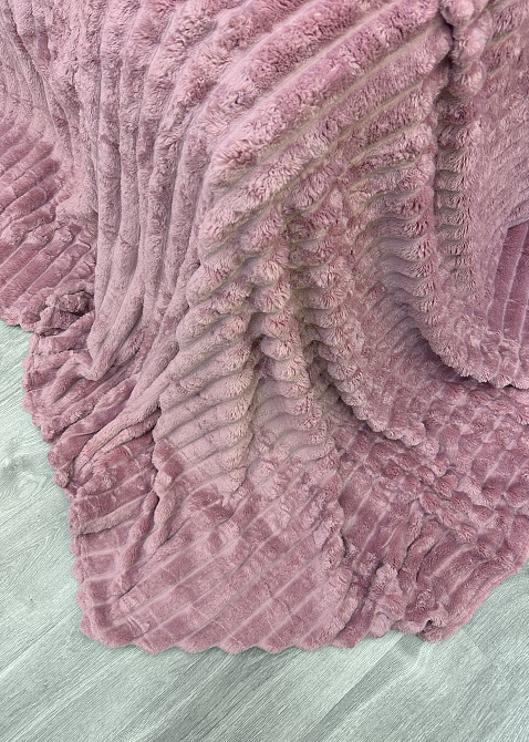 Плед-покривало смужка Шарпей 210х220 см (+-10см) Пудровий (87-199) Київ - фото 8