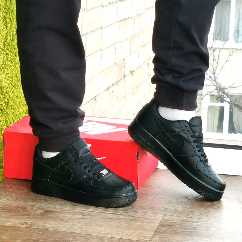 Кросівки Nike Force Чорні Жіночі Форси Шкіряні Найк (розміри: 36,37,38,39,41) Дніпро - фото 8