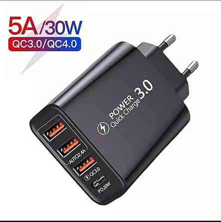 Блок зарядки 5A/30W Quick Charge (швидка зарядка) USB, Type-C Київ