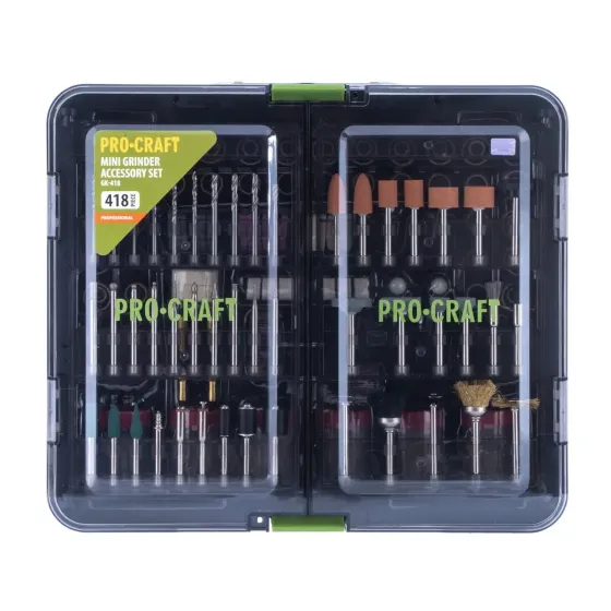 Комплект для гравера Procraft GK418 у кейсі 418 шт для гравера шліфування різання полірування у кейсі для металу дерева пластику Львів