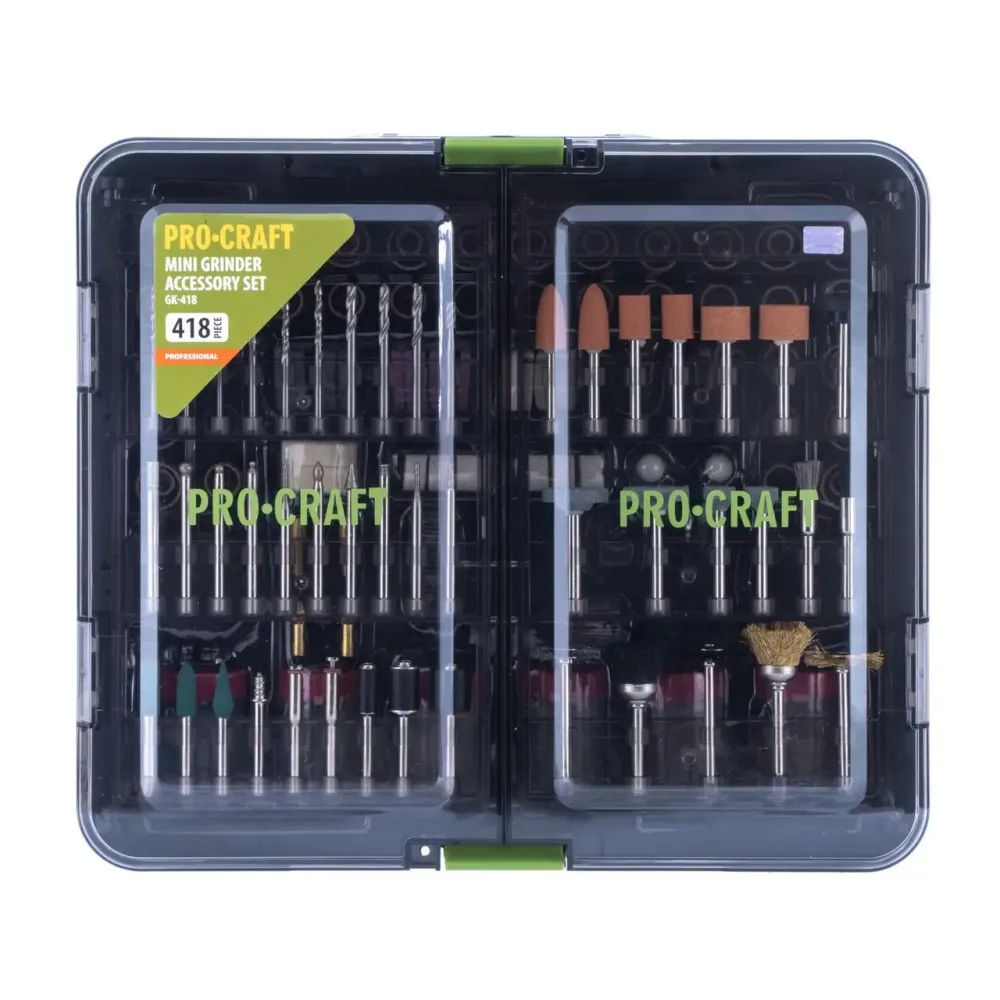 Комплект для гравера Procraft GK418 у кейсі 418 шт для гравера шліфування різання полірування у кейсі для металу дерева пластику Львів - фото 6