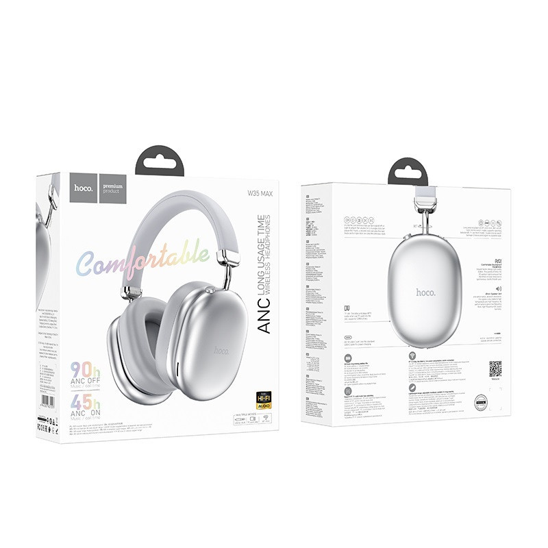 Бездротові навушники HOCO W35 Max Auspicious ANC noise reduction BT headphones Silver Одеса - фото 2