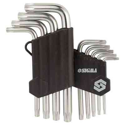 Ключ Sigma набір TORX 9шт T10-T50 CrV, короткі з отвором (4022211) Вінниця