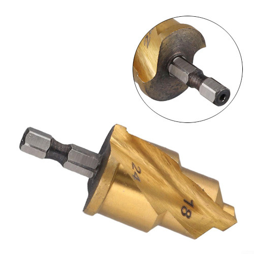 Ступенчатое сверло 18-24мм для PPR труб и восстановления фитингов, титан Вінниця - фото 2