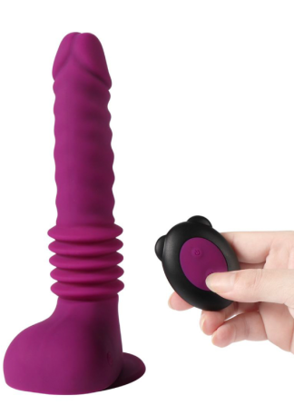 Вибратор на присоске Isaiah Thrusting Dildo фиолетовый 10 режимов вибрации Sex Aura Киев
