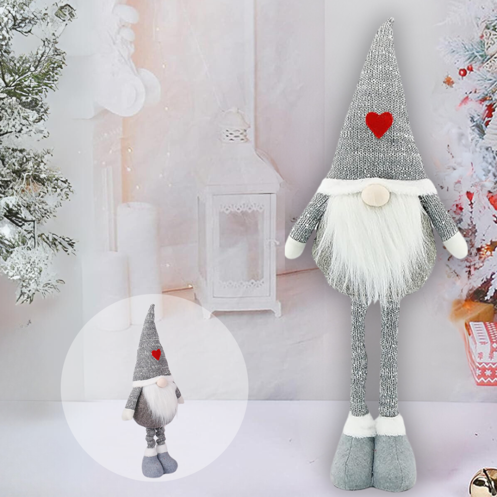 Новогодний гном под елку гном на ножках декоративная фигура под елку Niki Light скандинавский гном 70см Серый Киев - изображение 1